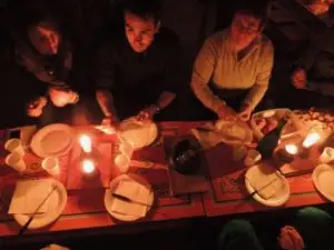 Fondue en famille à Montgenevre