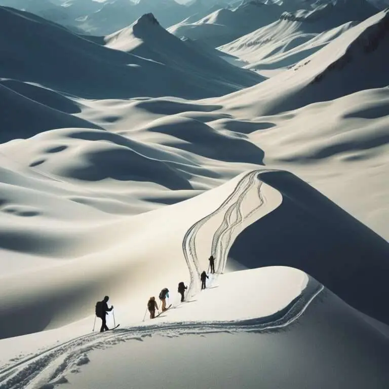 petit groupe de ski de randonnée