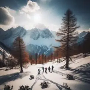 paysage de Montgenèvre pendant une sortie raquette